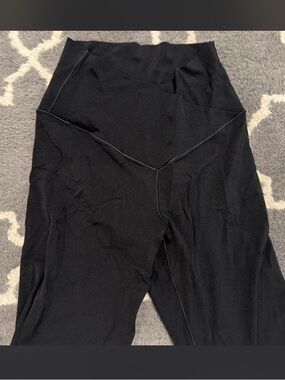 black aerie crossover flare leggings